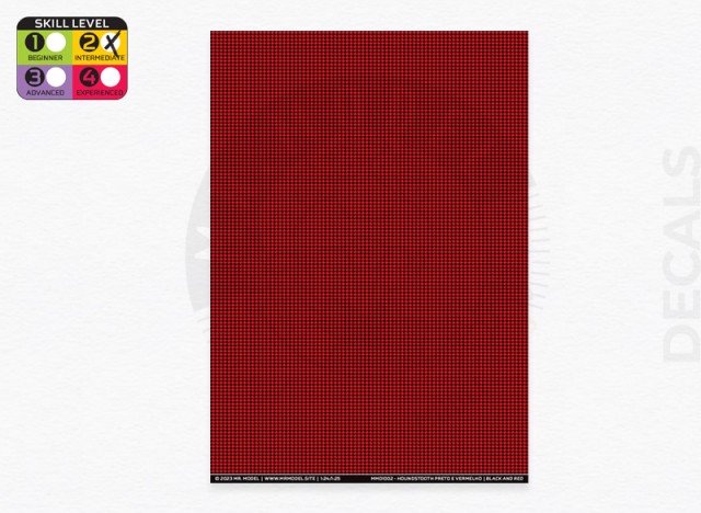 MM01002 - Black & Red Houndstooth pattern