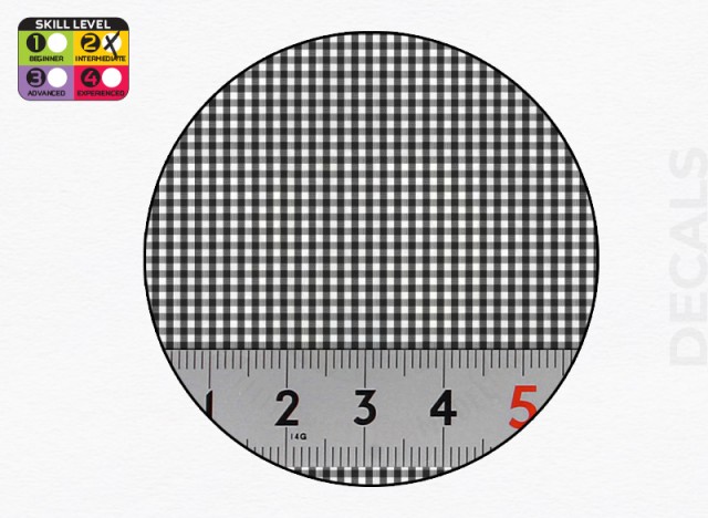 MM0143b - Plaid pattern (black & white) decal 3 - white