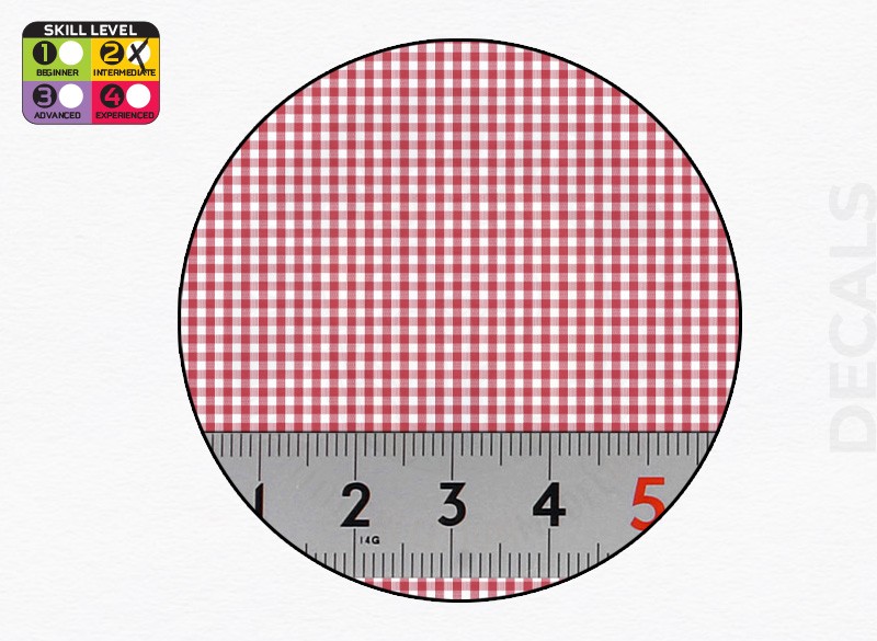 MM0143r - Plaid pattern (red & white) decal 3 - white