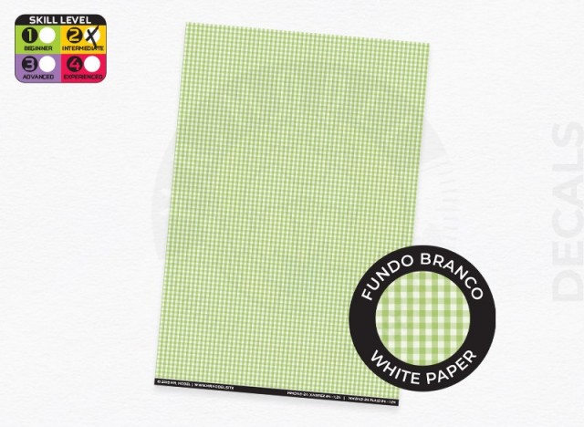 MM0143g - Plaid pattern (green & white) decal 3 - white
