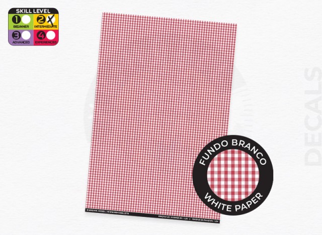 MM0143r - Plaid pattern (red & white) decal 3 - white